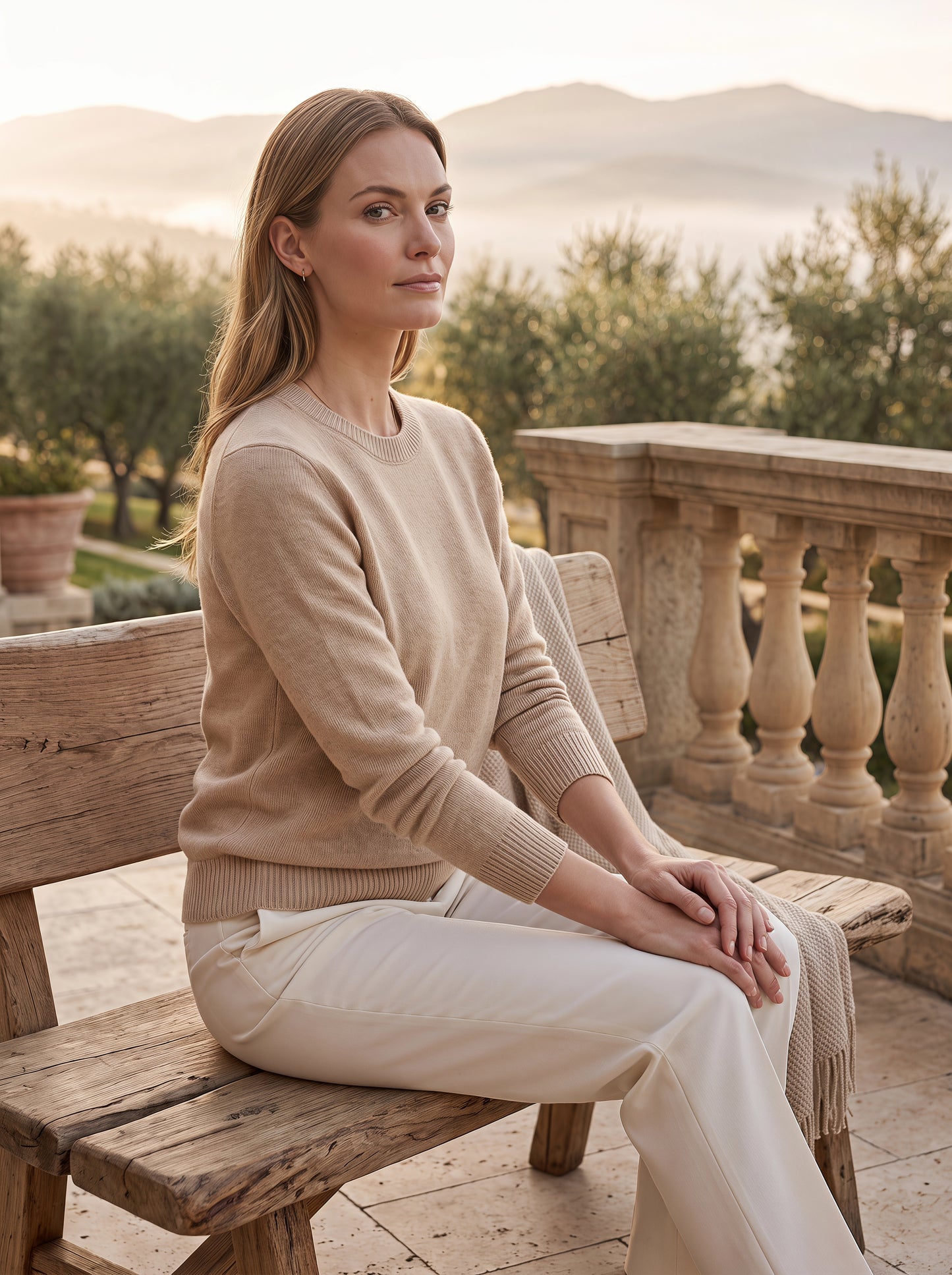 Alashan Undyed Cashmere Classic Crewneck Sweater - Essential Pure Knit Top