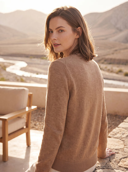 Alashan Undyed Cashmere Classic Crewneck Sweater - Essential Pure Knit Top