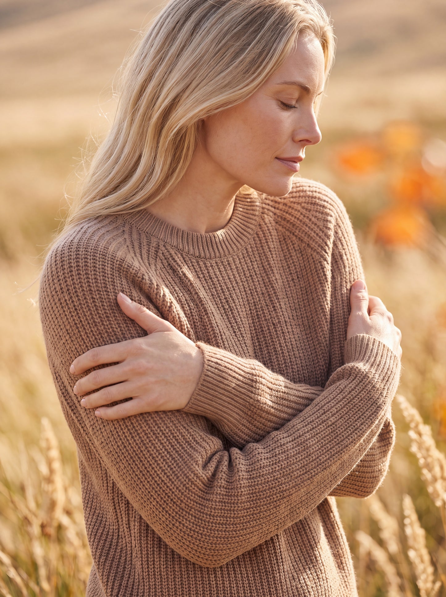 Alashan Undyed Cashmere Chunky Ribbed Crewneck Sweater - Raglan Sleeve Knit Top